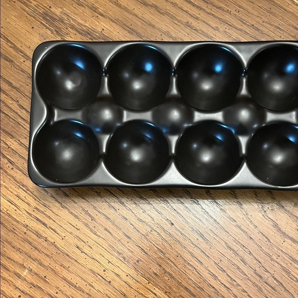 Rae Dunn Farm to Table Black Ceramic‎ Egg Tray